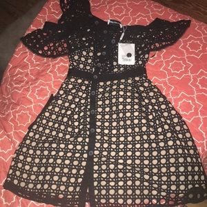Size two self-portrait black lace dress